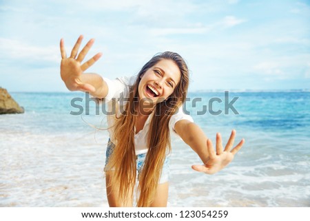Beach, beautiful woman