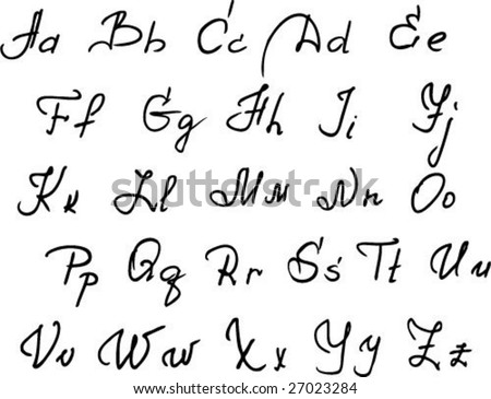 Handwritten Alphabet Stock Vector Illustration 27023284 : Shutterstock