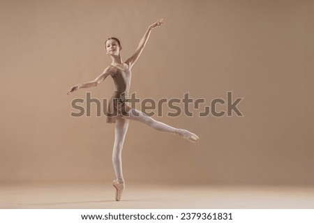 Similar – Image, Stock Photo Slim ballerina dancing on boardwalk near sea