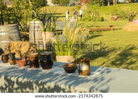 Similar – Foto Bild Leerer Biergarten Abend