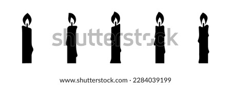 Candle silhouettes. Candle vector icons. EPS 10