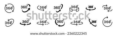 360 degree view vector icons. 360 degree rotation. EPS 10