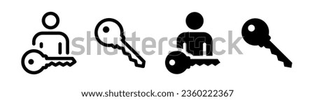 key vector icons. User key. Security password icons. Account protection. EPS 10