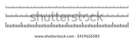 Ruler scale. Measure scales. Length measurement scale 
