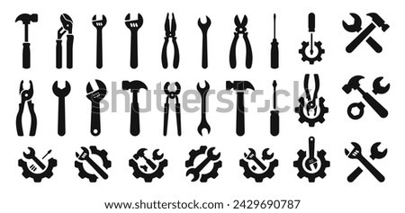 Vector tools collection. Tool icon set. Working tools. Tool kit icons. Working tools set. Tools and gears