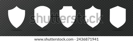 Shield icons. Vector shields. Different shields shapes. Shields icon set. Protect badge.