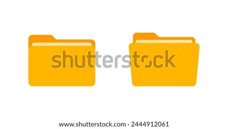 File folder vector icons. File folder in flat style. File folders. Yellow Folder icons