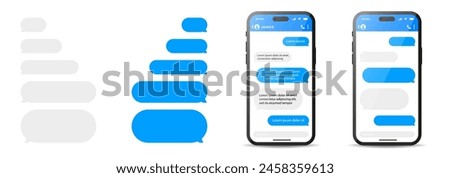 Smart Phone chatting sms template bubbles. Smartphone chatting bubbles. Dialogue bubbles. Chat icon message symbol