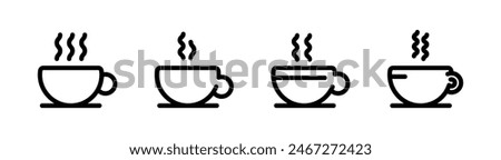 Vector cups with coffee. Coffee cup. Coffee cup vector icon set. Hot drink icons.