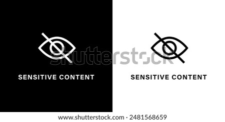 Sensitive Content Sign. Sensitive Content Background. Sensitive Content warning symbol. Eye crossed sign for media content