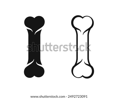 Human bone vector icons. Animal bone. Bone icons. Bone vector illustration