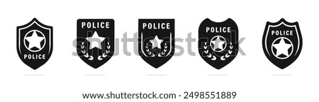 Police badge. Police symbols. Policeman badges collection. Police badge vector icons. EPS 10