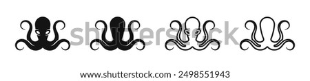 Octopus vector icons. Octopus vector illustration. Kraken, tentacle, logo, aquatic, ocean, seafood, monster, animal, marine, nautical, squid