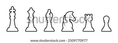 Chess silhouettes. Chess icons set.  Chess vector icons. Chess figures. Chessboard