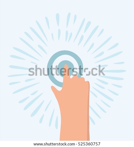 Vector cartoon funny illustration hand touch / tap gesture icon for apps and websites