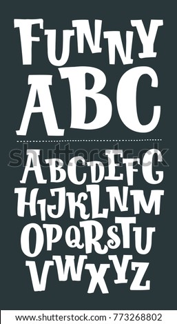 Vector Cartoon Serif Font With Cute In Hand Drawn Style Latin English ABC Vector Cartoon Serif Font With Cute In Hand Drawn Style Latin English ABC