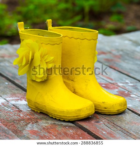 Yellow rubber boot