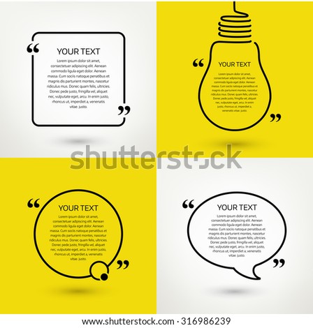 Set of quote text frames. Vector format