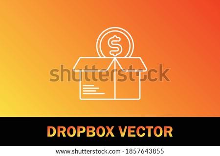 Vector of Dropbox icon. Isolated on gradient background. Business, multimedia theme.