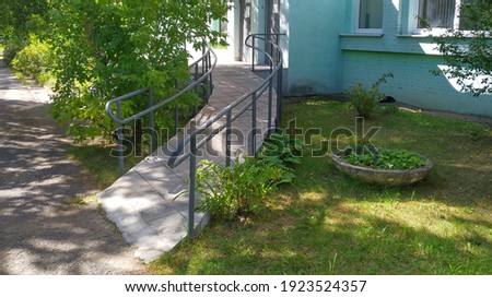 Ramp for the passage of strollers and wheelchairs inside the house Stock foto © 