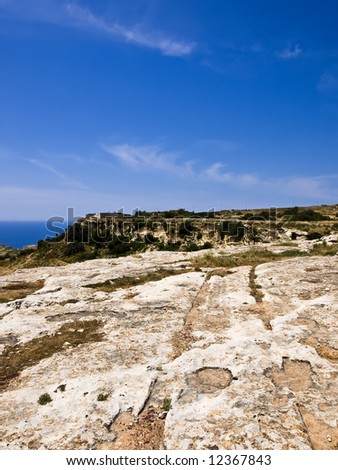 These rock hewn lines in Malta are a mystery similar to the Nazca lines Here seen leading off a cliff