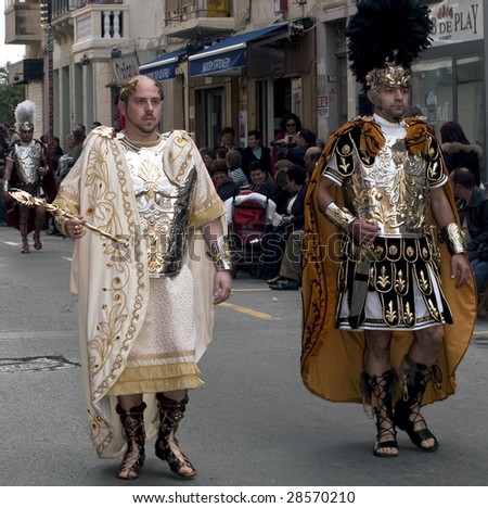 Luqa, Malta - Apr 10- Roman Emperor During The Good Friday Procesion In ...