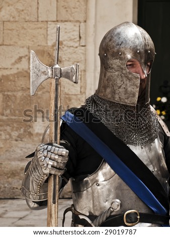 MDINA, MALTA - APR19 -  Knight during medieval reenactment in the old city of Mdina in Malta April 19, 2009