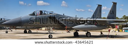 LUQA, MALTA - SEP 26 : F15 Eagle piloted by Lt. Col. Mike King during the Malta International Airshow September 26, 2009 in Luqa, Malta.