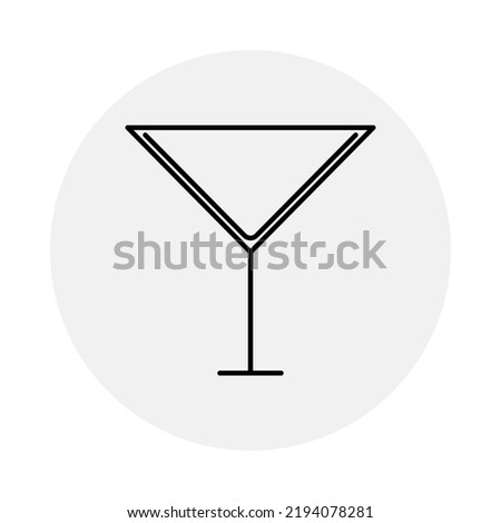 empty martini glass icon on white background. simple, line, silhouette and clean style. black and white. suitable for symbol, sign, icon or logo