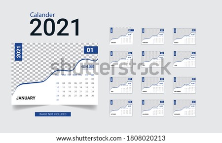 Modern, minimal, new Desk Calander 2021