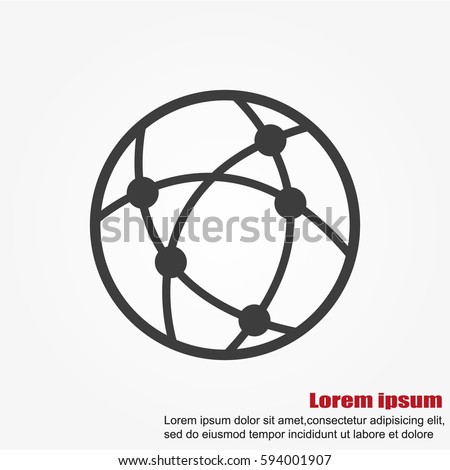 Global technology or social network vector icon