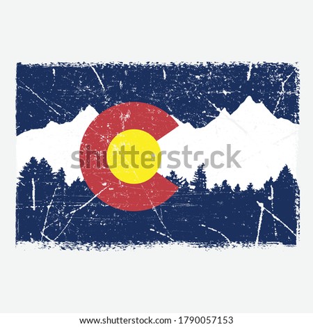 A flag theme of Colorado with a grunge texture.