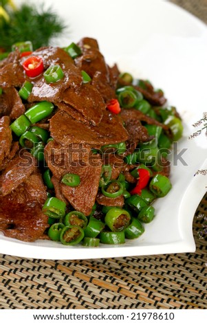 Delicious Chinese food fried dish - hot pork liver