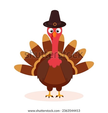 Turkey on a white background. Vector graphics in cartoon style