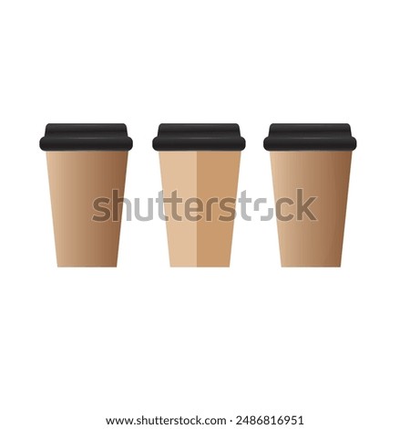 Paper coffee cup size collection.  take away drink set