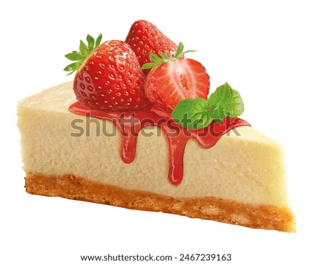 Similar – Image, Stock Photo Delicious cheesecake with strawberries on plate