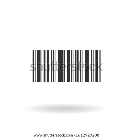 Realistic bar code icon. A modern simple flat barcode. Marketing, the concept of the Internet. Fashionable vector sign of a market trademark for website design, mobile application. Bar code logo