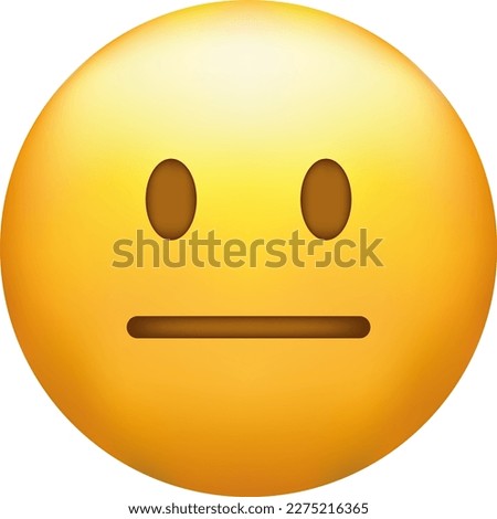 Expressionless emoji. Straight face, emoticon with neutral line eyes and mouth