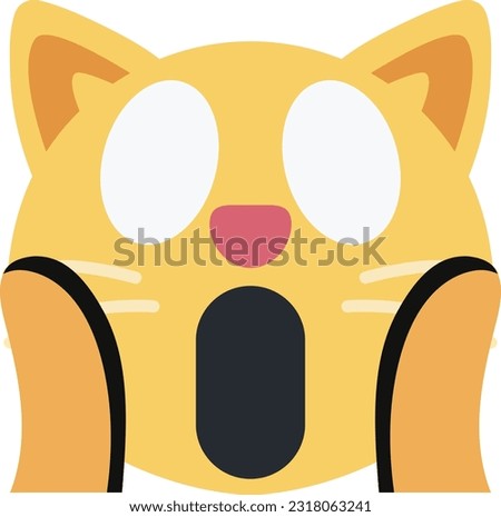 Weary Cat vector emoji icon. A cartoon cat variant of Weary Face. Its expression more closely resembles Face Screaming in Fear.