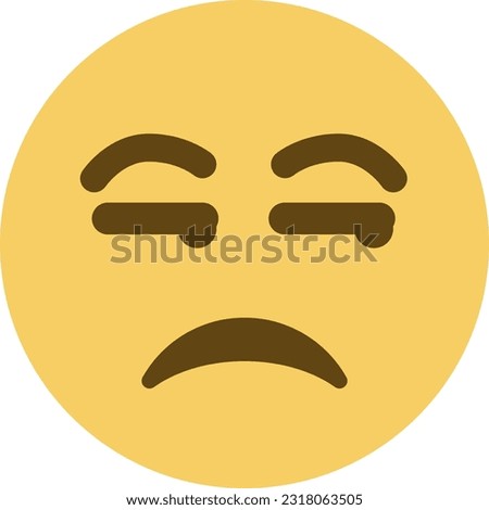 Top quality emoticon. Unamused emoji. Meh emoticon, dissatisfied yellow face with side-eye. Yellow face emoji. Popular element.
