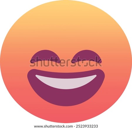 Grinning face with smiling eyes emoji icon. Trendy colors, popular element for social media and digital designs. Emoticon, isolated element.