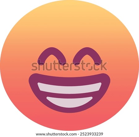 Beaming face with smiling eyes emoji icon. Trendy colors, popular element for social media and digital designs. Emoticon, isolated element.