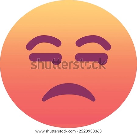 Unamused face emoji icon. Trendy colors, popular element for social media and digital designs. Emoticon, isolated element.