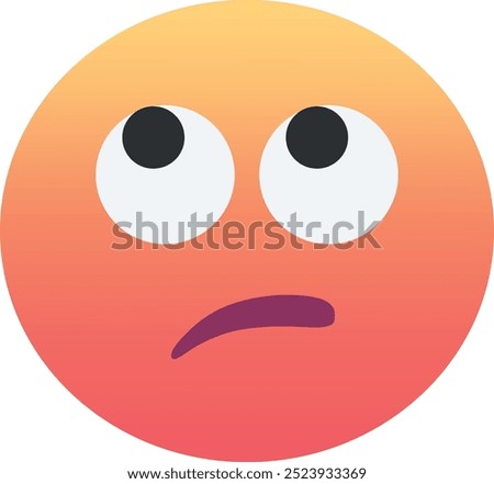 Face with rolling eyes emoji icon. Trendy colors, popular element for social media and digital designs. Emoticon, isolated element.