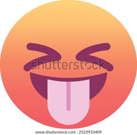 Squinting face with tongue emoji icon. Trendy colors, popular element for social media and digital designs. Emoticon, isolated element.