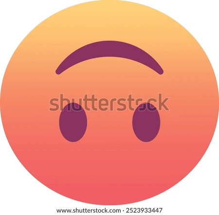 Upside-down face emoji icon. Trendy colors, popular element for social media and digital designs. Emoticon, isolated element.