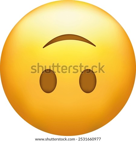 Upside down emoji. Silly emoticon, inverted smiling yellow face.