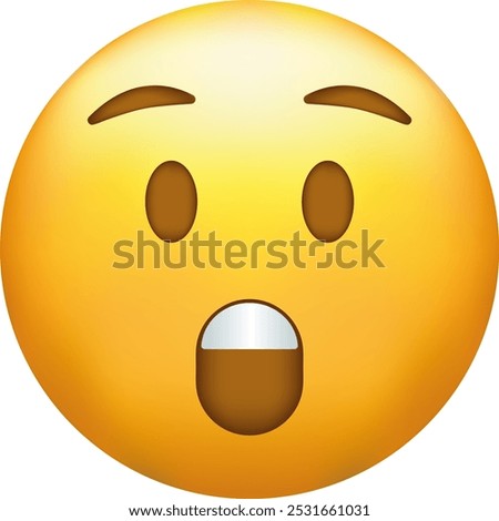 Astonished emoji. Shocked emoticon with gasping face