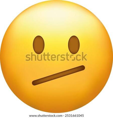 Confused emoji. Nonplussed emoticon with frowned lips