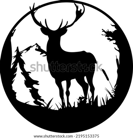 Hunting Flag SVG, Laser Cut Bear Deer, Deer Hunting silhouette, Deer Flag , Hunter svg, Hunting USA Flag silhouette, Deer Hunter silhouette